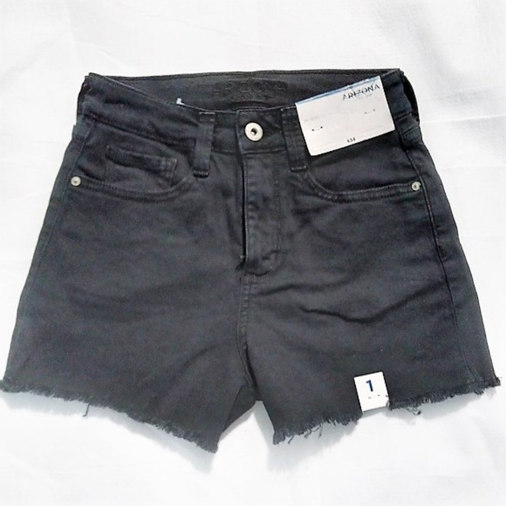 Arizona Black Hi Rise Shortie Shorts